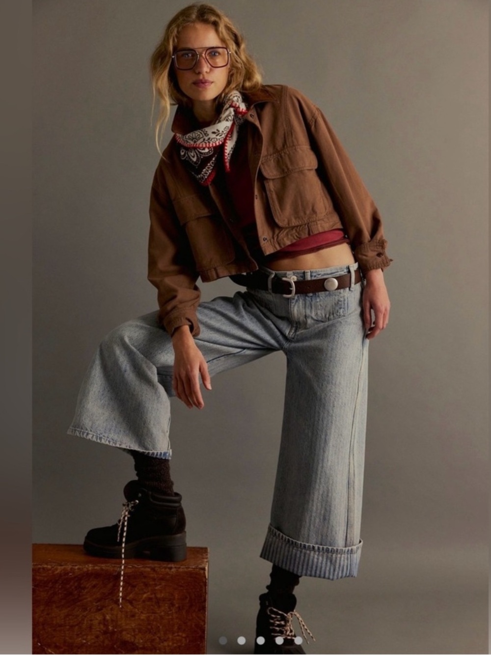 Free People We The Free Brette Crop Wide Leg Jean Size 29 NWT - Picture 3 of 12